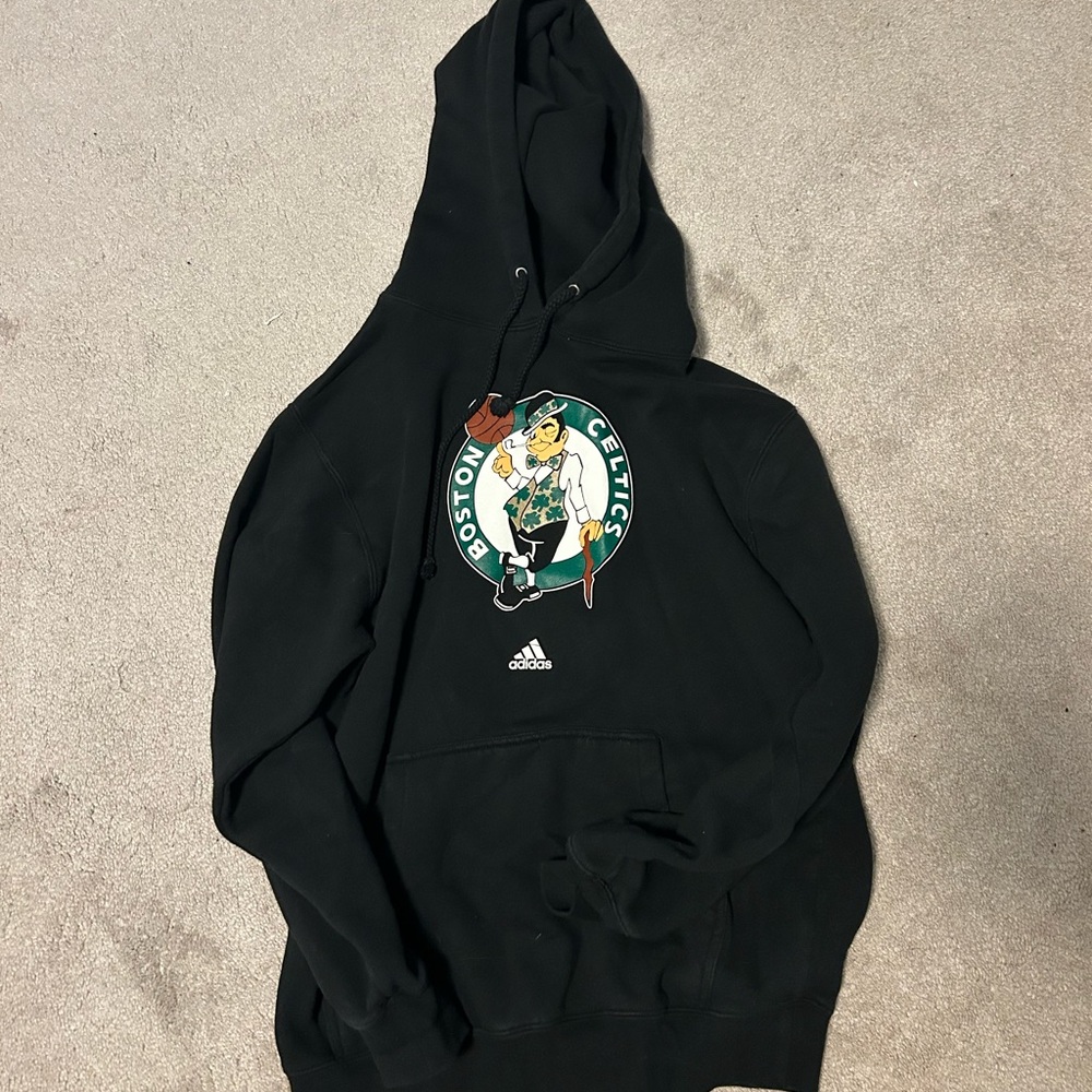 Adidas Black Hoodie with Boston Celtics Logo